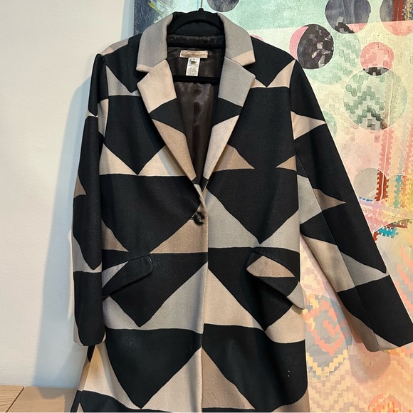 Mara Hoffman Color Block Neutral Car Coat small - Picture 3 of 17